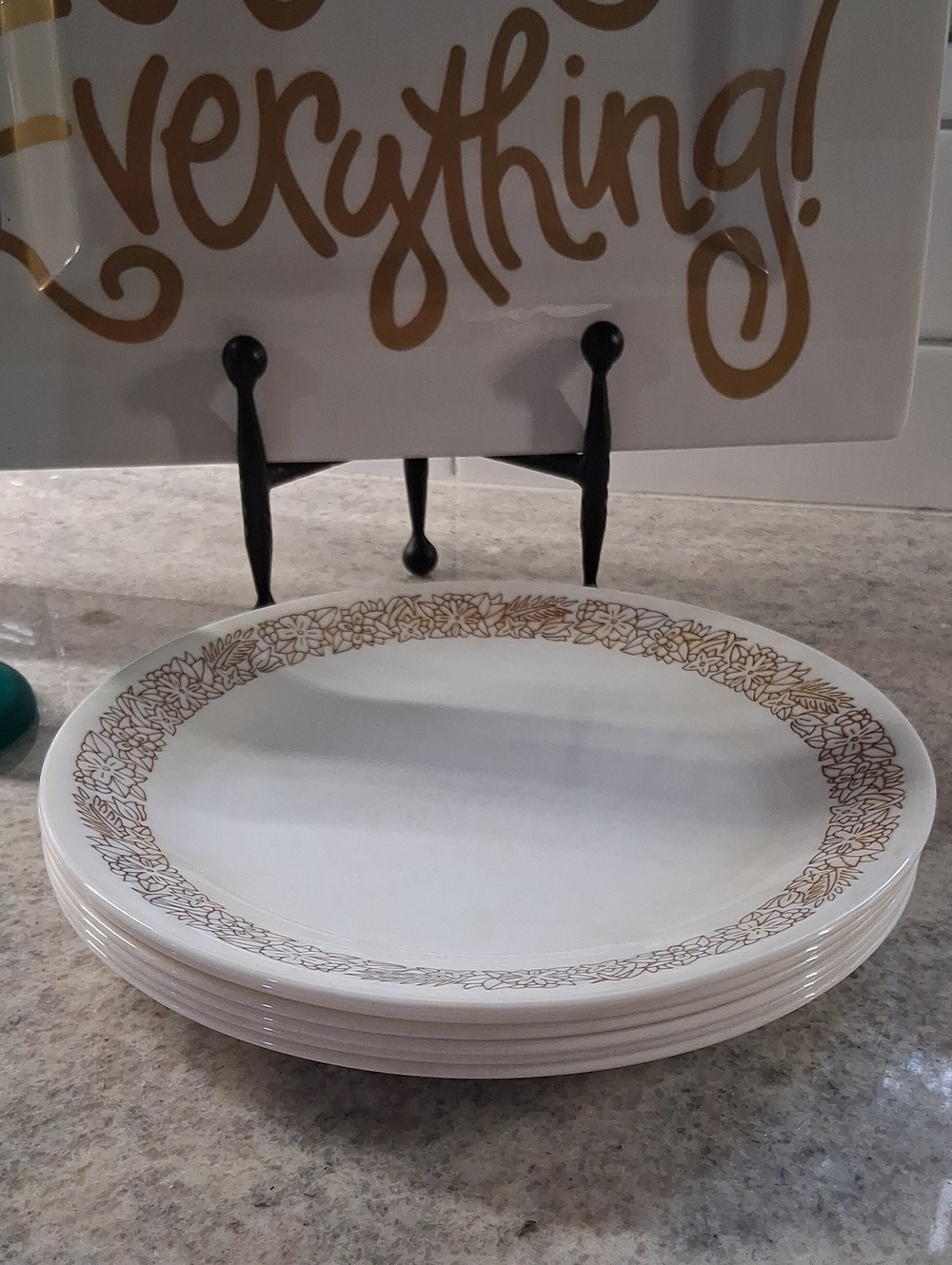 Corelle Woodland Floral Wheat Brown plates